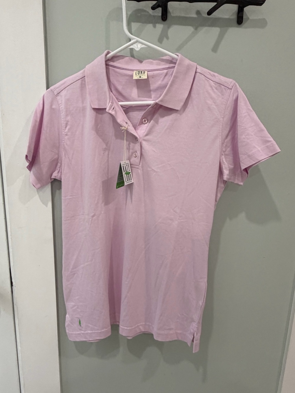 NWT Organic Cotton Kate Lord Polo  women’s M Pastel Pink / Purple Golf Polo